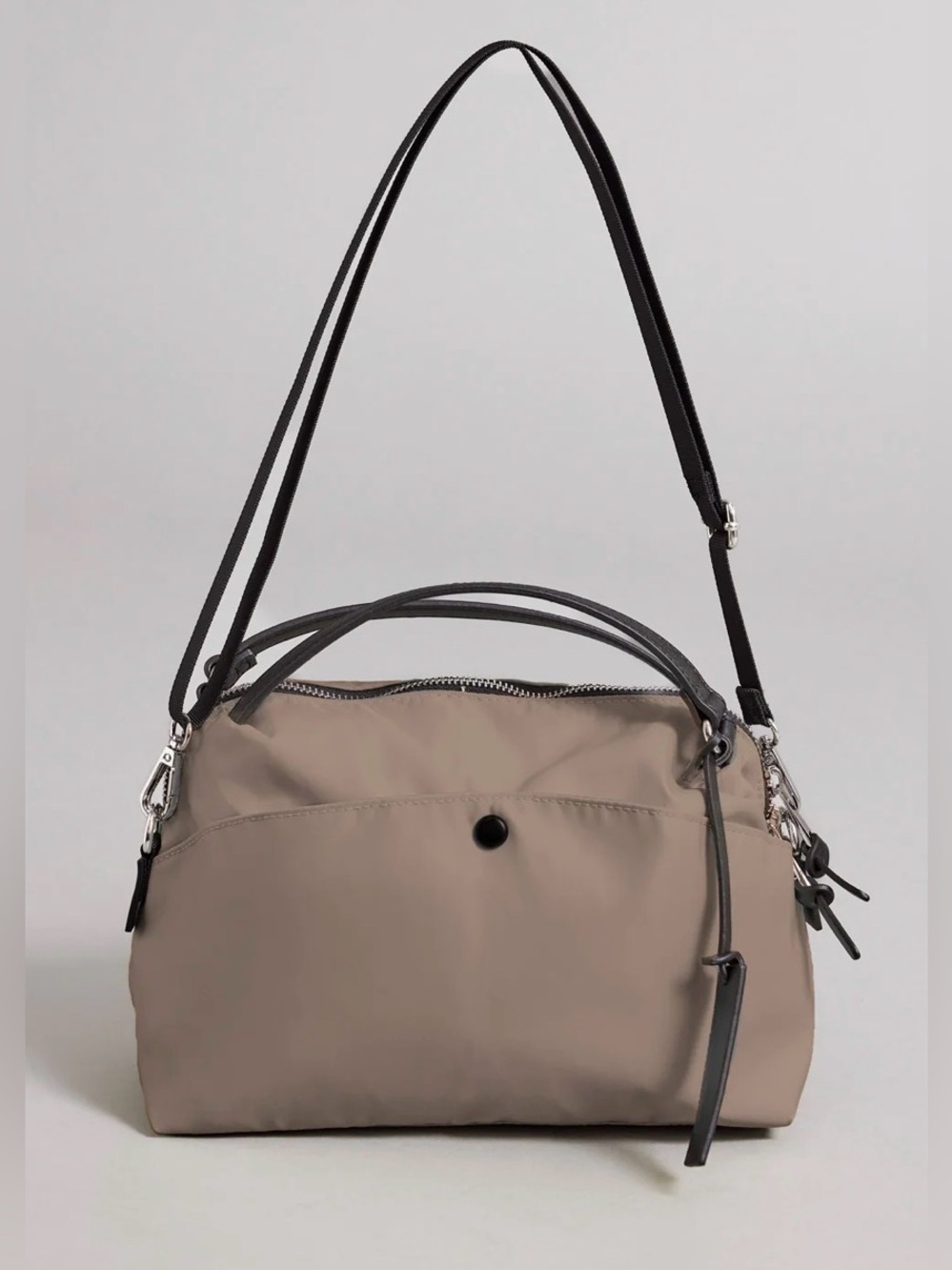 Velvet Nylon Crossbody in Khaki